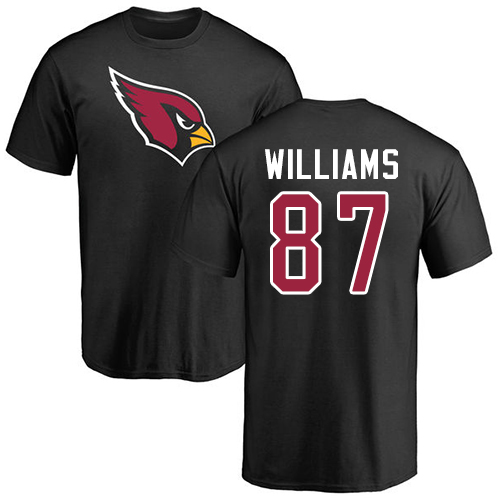 Arizona Cardinals Men Black Maxx Williams Name And Number Logo NFL Football #87 T Shirt->nfl t-shirts->Sports Accessory
